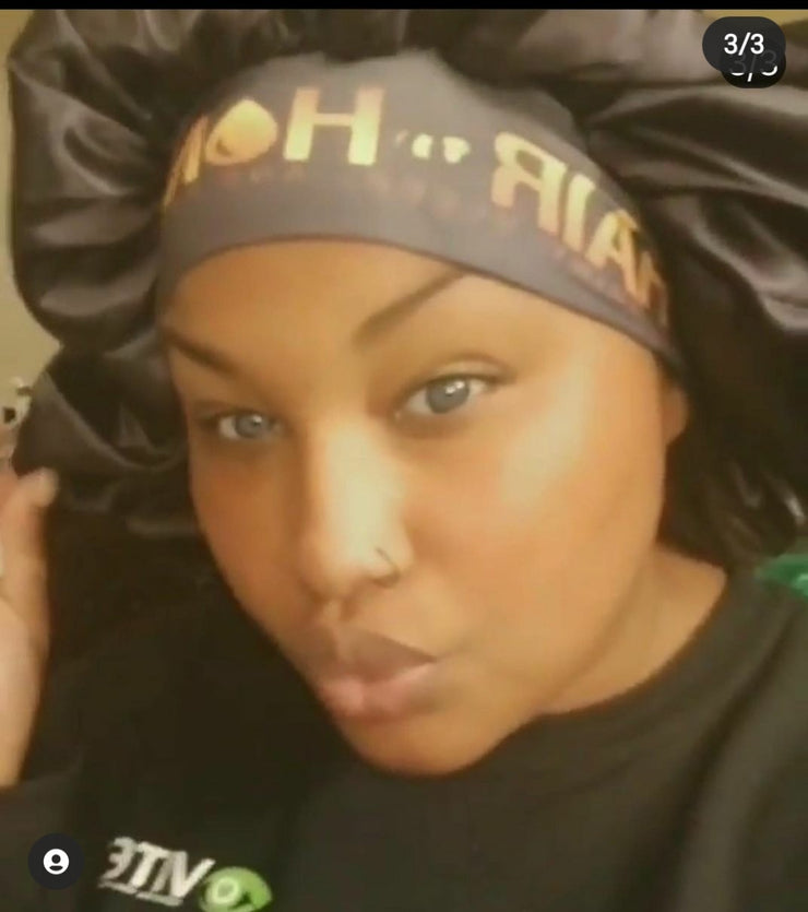 Hair protective Bonnet Customer Selfie